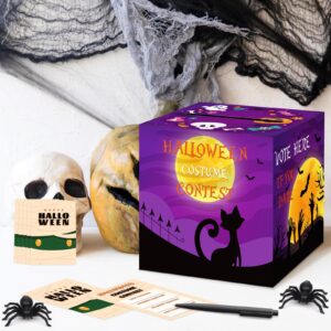 51 Pcs Halloween Party Supplies, Halloween Costume Contest Ballot Box with 50 Voting Cards Party Supplies for Halloween Party Decor