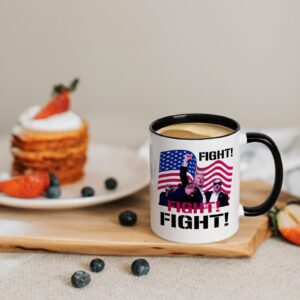 Maustic Trump Shot Fist Pump Mug, Trump Survived Shot, Trump Fight Fight Fight Shooting Mug, Donald Trump Gifts, Trump Merchandise, Birthday Christmas Gifts for Trump Supporter Republicans, 11 Oz