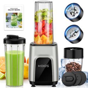 koios smoothies blender, 900w personal blender and grinder combo for kitchen, smoothies maker with 3 non-bpa portable blender cup for baby food, beans, nuts, spice protein mixer