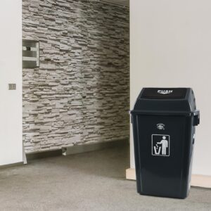 CadineUS 4-Pack 16 Gallon Large Garbage Can with Lid, Outdoor Swing Top Trash Bin