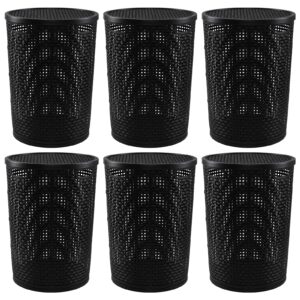 joyeen 6 pack 50 l plastic laundry basket with lid, round dirty clothes hamper, black