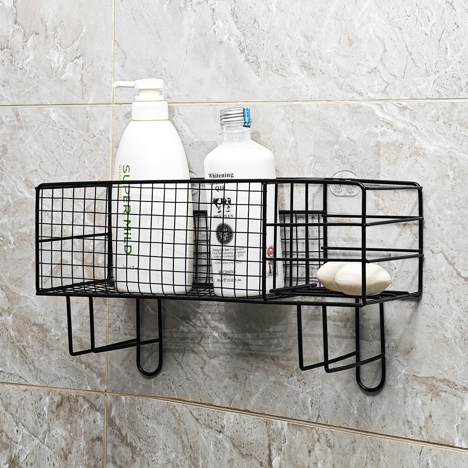 Toilet Shelf in Toilet Storage Without Drilling Or Screws, Easy Installation of Bathroom Organizer and Storage, 1 Level Bathroom Organizer. (Black monolayer)