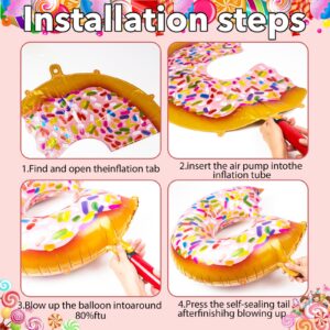 opasyo Donut Balloons &candy Balloons Set,8pcs Large Mylar Doughnut Balloons for Birthday Party Grow up Party Wedding Decoration Baby Shower,Donut Decorations Balloon