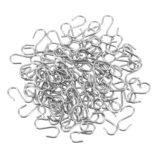 100 Pcs Mini S Hooks for Hanging Small S Hook for Jewelry Metal S-hook Mini S Shaped Hanger for Christmas Ornament 1/2 Inch Wire Hangers for Crafts DIY Iron S-Shaped Connectors for Key Chain(SiIver)