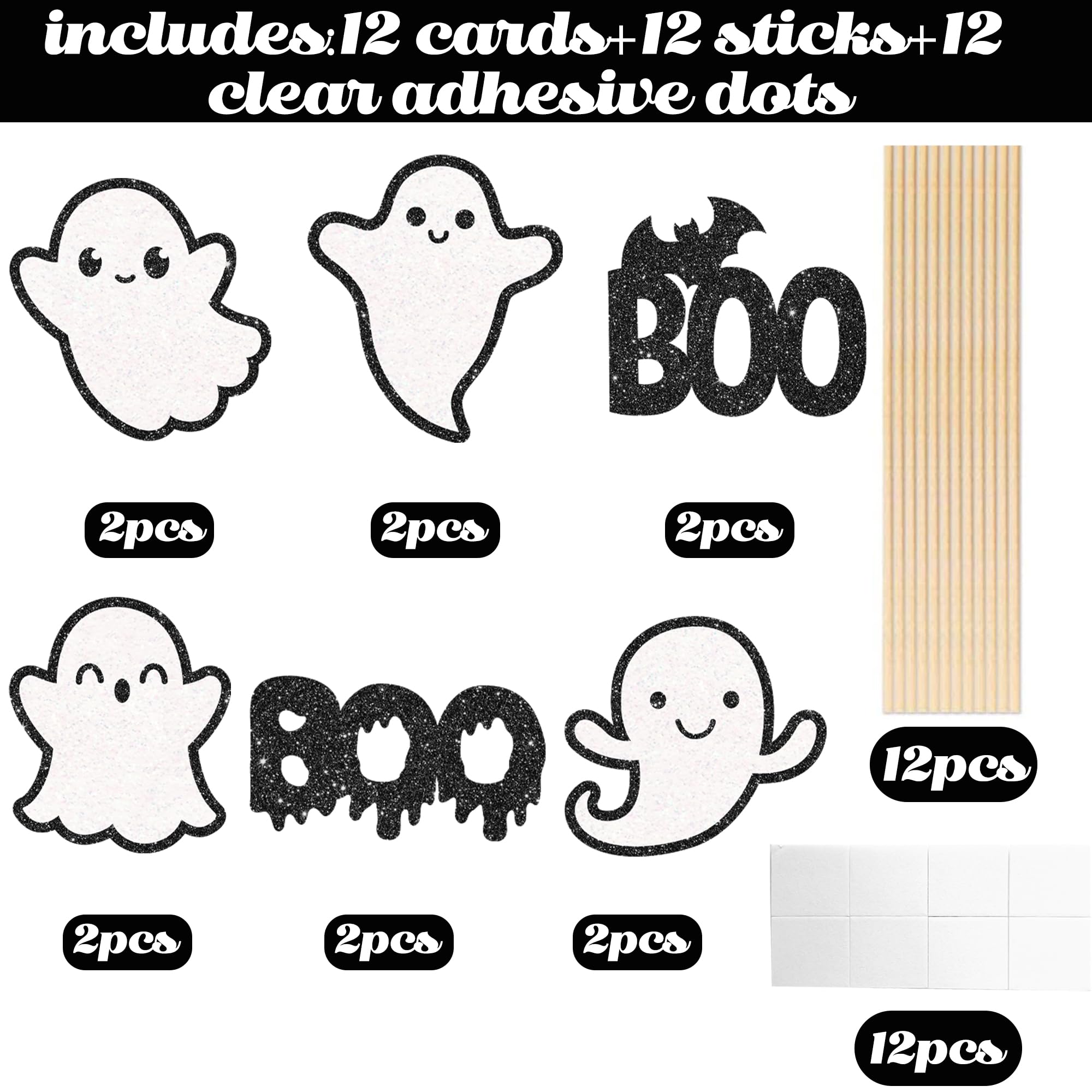 Ghost Centerpiece Sticks Halloween Ghost Party Table Decorations 12Pcs White Ghost Table Toppers Halloween Birthday Centerpieces for Halloween Little Boo Baby Shower Supplies