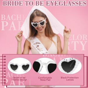 Bride To Be Gift Set - Bride To Be Sunglasses + Bride Sash+Veil Set, Bridal Shower Decorations for Bride, Bachelorette Party Favors Accessories