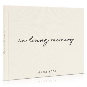 zicoto beautiful linen funeral guest book for the celebration of life - the perfect in loving memory book with ample space to sign in for guests - premium craftsmanship for honoring loved ones