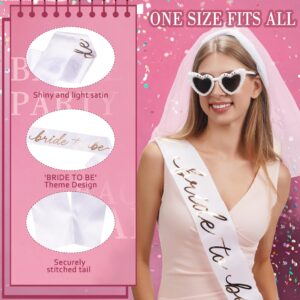 Bride To Be Gift Set - Bride To Be Sunglasses + Bride Sash+Veil Set, Bridal Shower Decorations for Bride, Bachelorette Party Favors Accessories