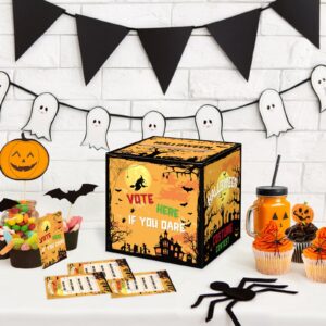 Halloween Party Game Card Box Costume Contest Ballot Card Box, 50 Ballot Voting Cards, Cast Votes for Your Favorite Costumes, Game & Party Supplies for Home, Work, School, & Bar Costume Parties Decor