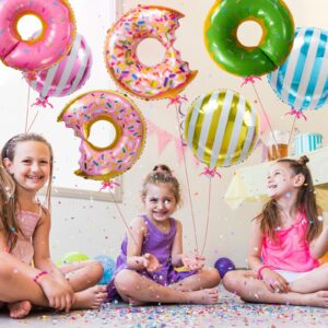 opasyo Donut Balloons &candy Balloons Set,8pcs Large Mylar Doughnut Balloons for Birthday Party Grow up Party Wedding Decoration Baby Shower,Donut Decorations Balloon