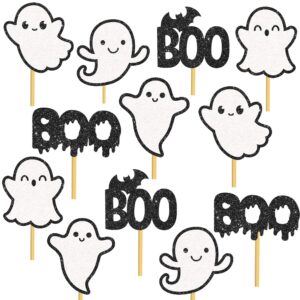 Ghost Centerpiece Sticks Halloween Ghost Party Table Decorations 12Pcs White Ghost Table Toppers Halloween Birthday Centerpieces for Halloween Little Boo Baby Shower Supplies