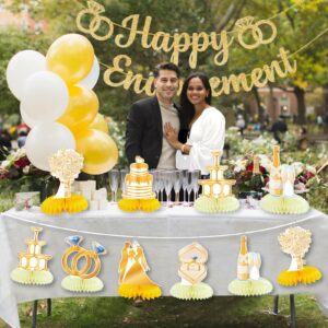 Engagement Party Decorations Gold Bridal Party Honeycomb Centerpieces Just Engaged Decorations Almost Married Decor for Bridal Shower Wedding Anniversary Bachelorette Party Supplies