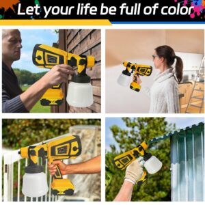 Cordless Paint Sprayer Compatible with DEWALT 20V Battery,HVLP Spray Paint Gun with Motor and Copper Nozzle,600W Cordless Paint Sprayer for Home Interior and Exterior, House Painting(Tool Only)