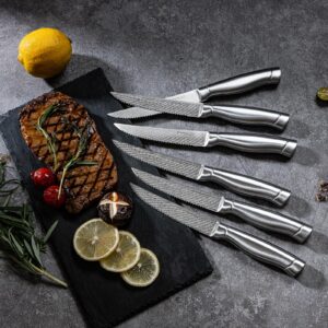 Knife Set,Emojoy 15 Pieces Kitchen Knife Set with block, Knife Block Set with Built-in Sharpener,High Carbon Stainless Steel Sharp Chef Knife Set with Hollow Handle