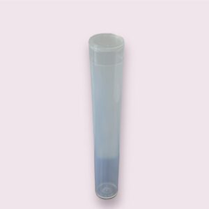 100 Clear 116mm Open Cap Pop Top Tubes, Airtight Plastic Medical Grade Prescription Bottles, USA Made, BPA Free, Biocompatible