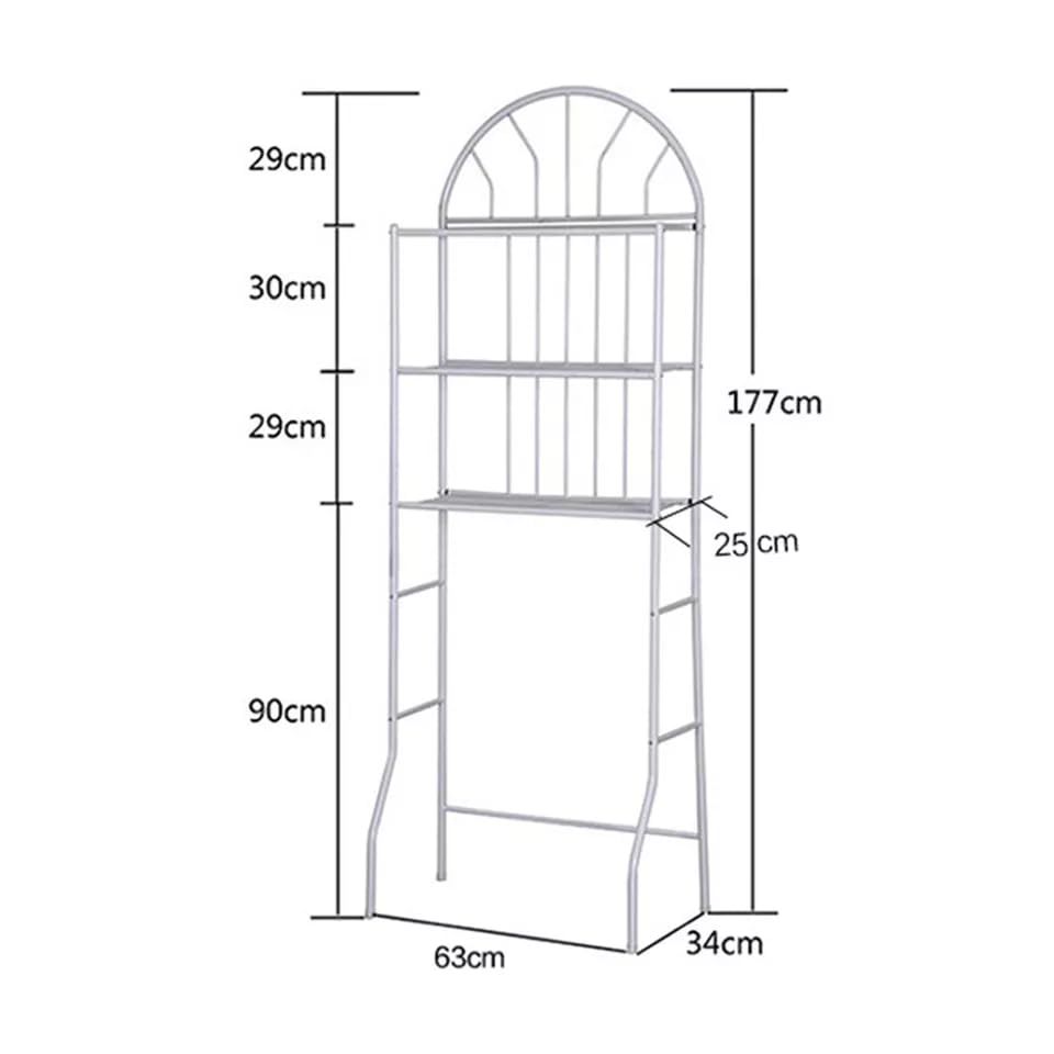 Over The Toilet Storage Rack,Metal 3 Shelf Bathroom Space Saver Over The Toilet Rack,Freestanding Space Saver Toilet Stands,Storage Organizer Accessories Bathroom Cabinet Tower Shelf