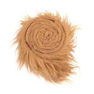 lusofie 1pc faux fur fabric brown fur 4 x 60inch fake craft fur fluffy fuzzy fur fabric precut strips for costume diy gnomes beard santa claus hair dwarf cosplay christmas decoration