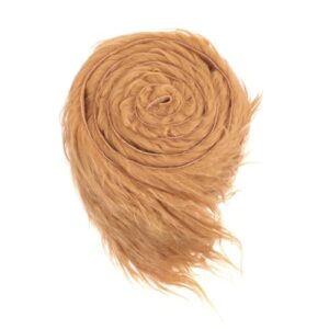 Lusofie 1Pc Faux Fur Fabric Brown Fur 4 x 60inch Fake Craft Fur Fluffy Fuzzy Fur Fabric Precut Strips for Costume DIY Gnomes Beard Santa Claus Hair Dwarf Cosplay Christmas Decoration