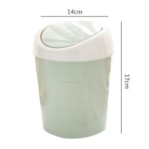 CHEOTIME Plastic Small Trash Can Wastebasket, Desktop Trash Can for Bathrooms, Laundry Room, Kitchens, Offices, Kids Rooms, Dorms,1 Gallon (Green)