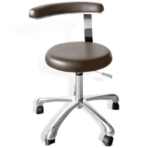 dengteli medical dental stool dentist chair, pu leather 360 degree swivel rolling doctor chair, armrest height adjustable medical nurse assistant stool chair, brown