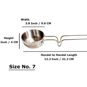 Satre Online and Marketing Stainless Steel Triply Flat Tadka Pan, Vagariya, Fry Pan, Steel Flat Tadka Pan, Size No. 7