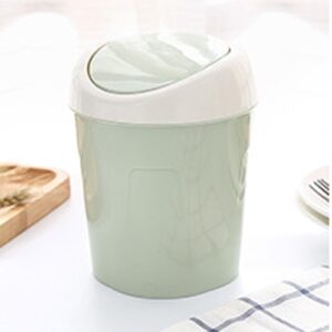 CHEOTIME Plastic Small Trash Can Wastebasket, Desktop Trash Can for Bathrooms, Laundry Room, Kitchens, Offices, Kids Rooms, Dorms,1 Gallon (Green)