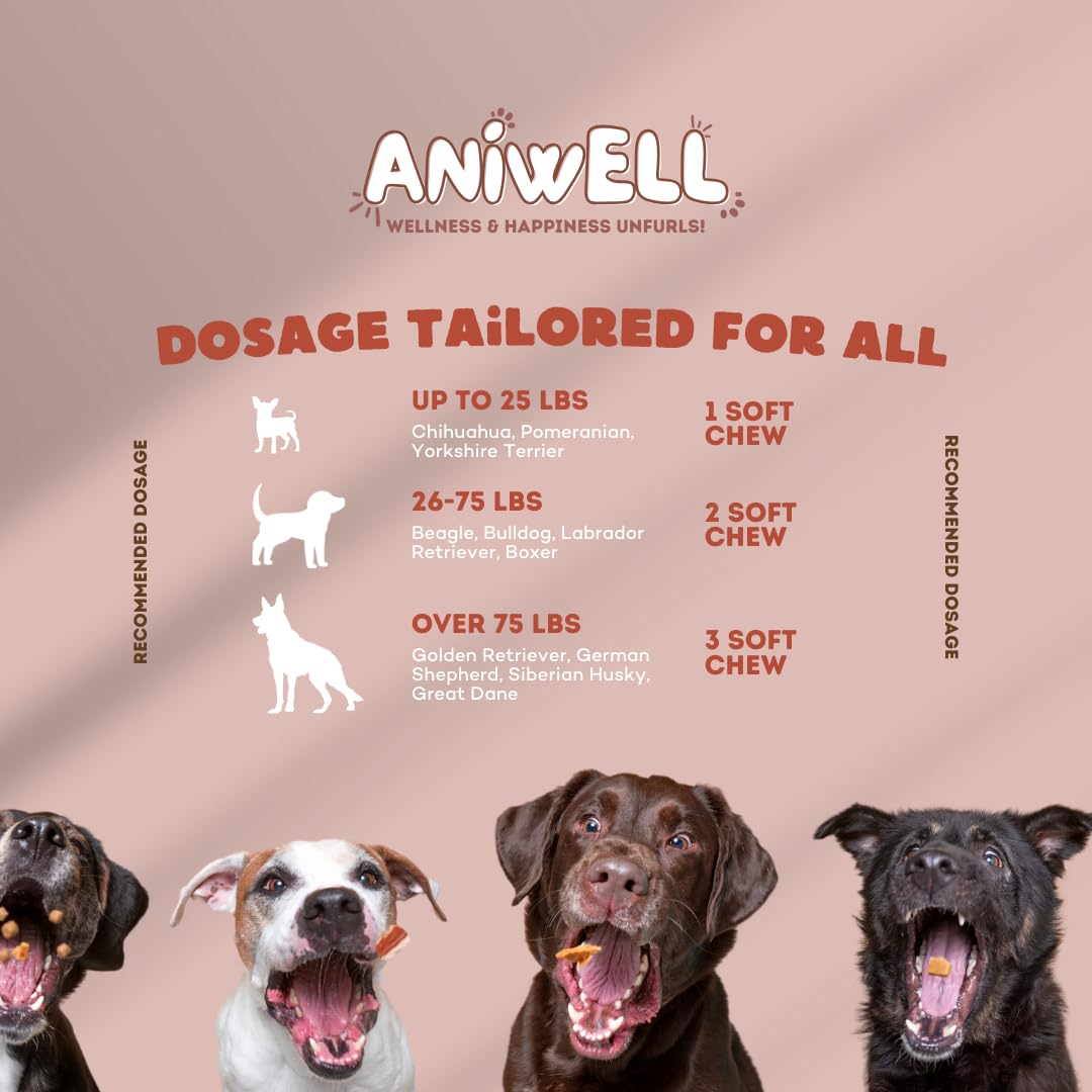 Aniwell Allergy & Immune Support Chews for Dogs – Powered by Astragalus Root & Flaxseed C3 – Promotes Seasonal Allergy Relief, Gut & Digestive Health – Soft Chews | Pack of 2