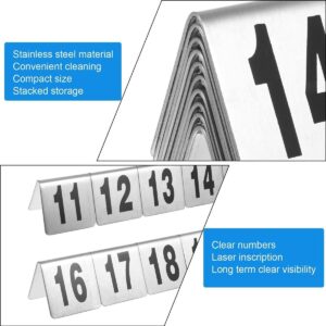 Stainless Steel Table Numbers, 1-10/25/50/100 Restaurant Digital Number Plate Tabletop Number Stackable, Wedding Birthday Marriage Party Supplies(1 to 25)