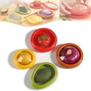 Silicone Fruit Storage Box, 2024 New Silicone Fruit Storage Containers, Set of 4 Reusable Storage Containers for Fridge, Fresh Pods For Food, Fresh Stretch Pod to Keep Fresh Vegetable (4Pcs)