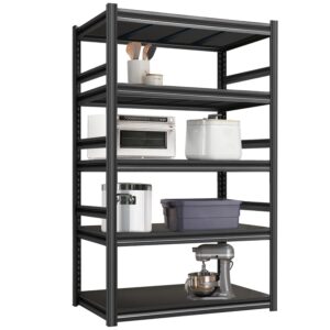 sajanic adjustable garage shelving metal storage shelves heavy duty, 5 tier shelving units and storage, 2000lbs boltless shelving 16" w x 32" d x 72" h