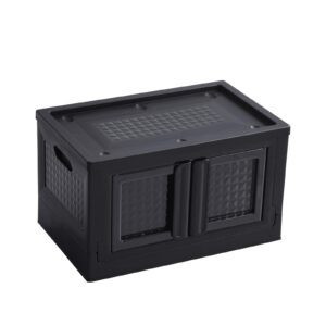 a alfrescool 82qt plastic storage bins with drawers - foldable stackable storage bins with lids - closet craft organizers and storage drawer storage for bedroom study toy room office black