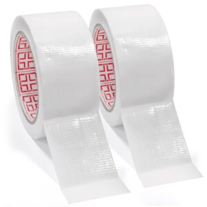 white duct tape heavy duty waterproof, strong adhesive duct tape bulk for indoor outdoor use, 60 yards x 2 inch total, multi purpose home repair, flexible, no residue and tear by hand