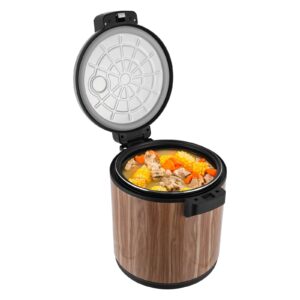 100-cup 23l electric rice warmer 110w commercial food warmer with warm function only, heavy duty stainless steel restaurant rice warmer with temperature control (wood)