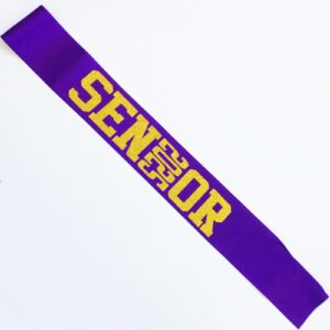 Senior Sash 2025 Purple,10 Pack Senior Cheer Sashes Gold Glitter Letter Class of 2025 Graduation Celebration Class Competition Sash Party Supplies