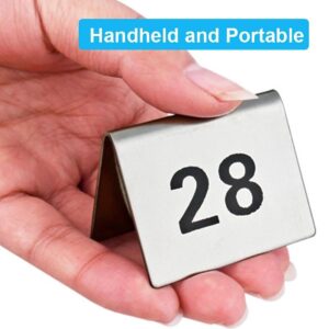 Stainless Steel Table Numbers, 1-10/25/50/100 Restaurant Digital Number Plate Tabletop Number Stackable, Wedding Birthday Marriage Party Supplies(1 to 25)