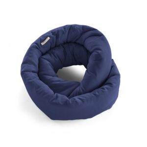 huzi infinity pillow mini - kids travel neck pillow - machine washable - home travel flight road car train trips (navy)