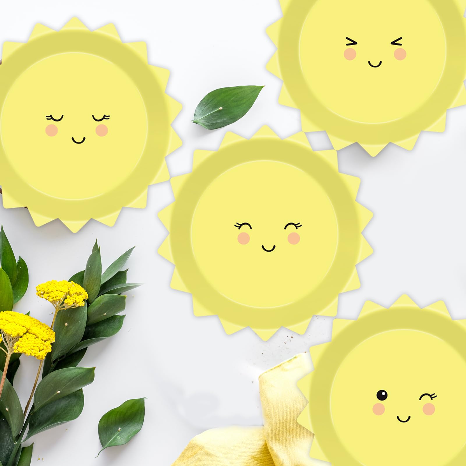 48 Pcs Yellow Sunshine Party Plates First Trip Around The Sun Paper Plates Sunshine Dinner Plates Summer Disposable Tableware for Sun 1st Birthday Party Supplies Baby Shower Birthday Decorations