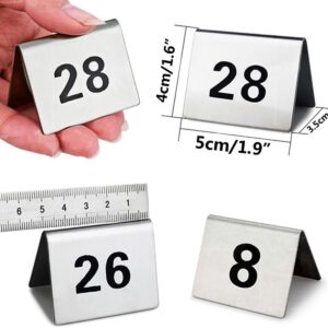 Stainless Steel Table Numbers, 1-10/25/50/100 Restaurant Digital Number Plate Tabletop Number Stackable, Wedding Birthday Marriage Party Supplies(1 to 25)