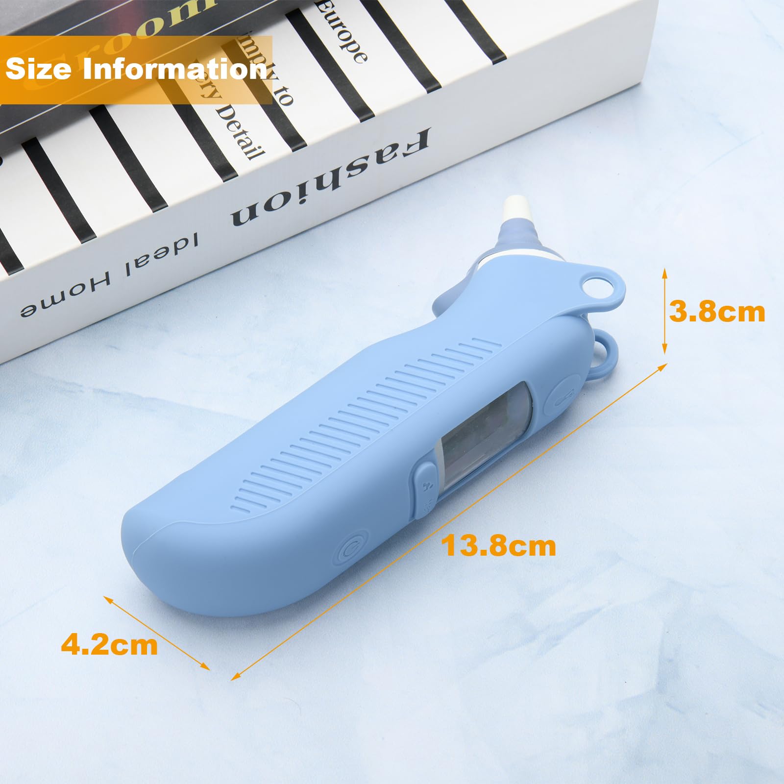 Beautyflier Silicone Protective Cover Case Compatible with Braun IRT6520/IRT6525 Thermometer, Protective Case for Braun ThermoScan 7 IRT6520, Digital Ear Thermometer Silicone Sleeve, Light Blue