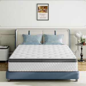 twin mattress, 8 inch medium firm hybrid mattress with bamboo charcoal gel memory foam and pocketed springs, twin size mattress in a box with pressure relief and support, certipur-us certified