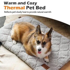 Self Warming Cat Bed Self Heating Cat Dog Mat 24 x 18 inch Soft & Fluffy Cat Bed Noiseless Thermal Pet Pad for Indoor Outdoor Pets with Removable Cover Non-Slip Bottom (29.5"L x 18.9"W x 1.2"Th)