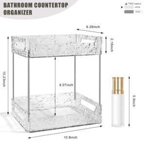 TENDER EPOCH 2-Tier Bathroom Counter Organizer Countertop Storage, Dresser Organizer Vanity Tray for Makeup, Perfume Organizer Cosmetics Skincare Shelf Organizer - Clear