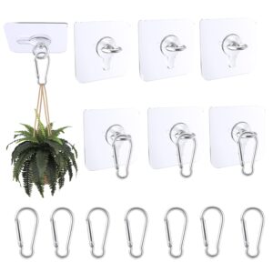 qotang 12 pcs heavy duty ceiling hooks, no drill adhesive wall hooks, 2.2 inch ceiling wall hangers wall hanging auxiliary hook for indoor outdoor hanging plants light lanterns wind chimes