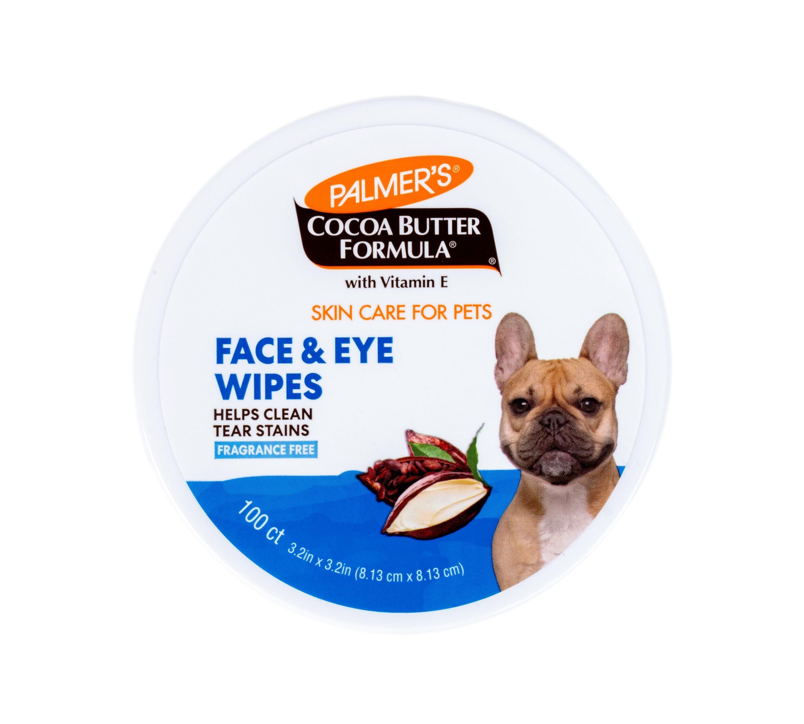 Palmer's for Pets Palmer's for Pets Facial Cleansing Pads with Cocoa Butter 100ct; Small Face Wipes for Dogs with Vitamin E and Cocoa Butter, Dog Eye Cleaning Wipes