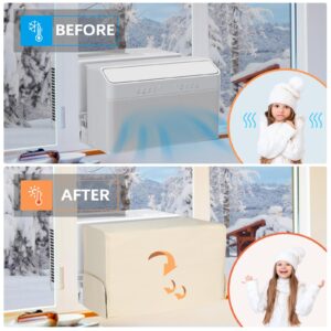 20.5"L x 14"H x 7.1"D Indoor Air Conditioner Cover for Midea U-Shaped Window Air Conditioner 8000/10000/120000 BTU, 3 Layers Insulation AC Cover for Midea , Window Air Conditioner Cover Inside, Beige