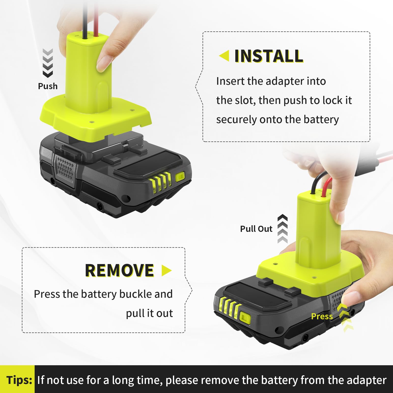 Kzreect 2 Pack Power Wheels Battery Adapter for Ryobi 18V ONE+ Batteries, Battery Converter with 12AWG Wire, Fuses Holder, 30A Fuses, Wire Terminals Kit for DIY Kids Toys Cars Camping