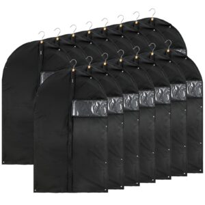 15 pack suit bags garment bag for men storage 40-inch clothes cover with clear window and id card holder for suit jacket, skirt, shirt and coat