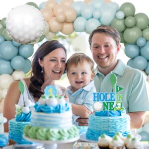 Hombae Hole in One Birthday Party Decorations, Golf First Birthday Decorations, 1st Birthday Decorations Boys, Golf Themed Backdrop Balloon Garland Banner Cake Topper Crown Poster Boxes Cutout