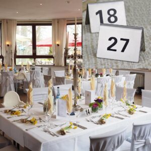 Stainless Steel Table Numbers, 1-10/25/50/100 Restaurant Digital Number Plate Tabletop Number Stackable, Wedding Birthday Marriage Party Supplies(1 to 25)