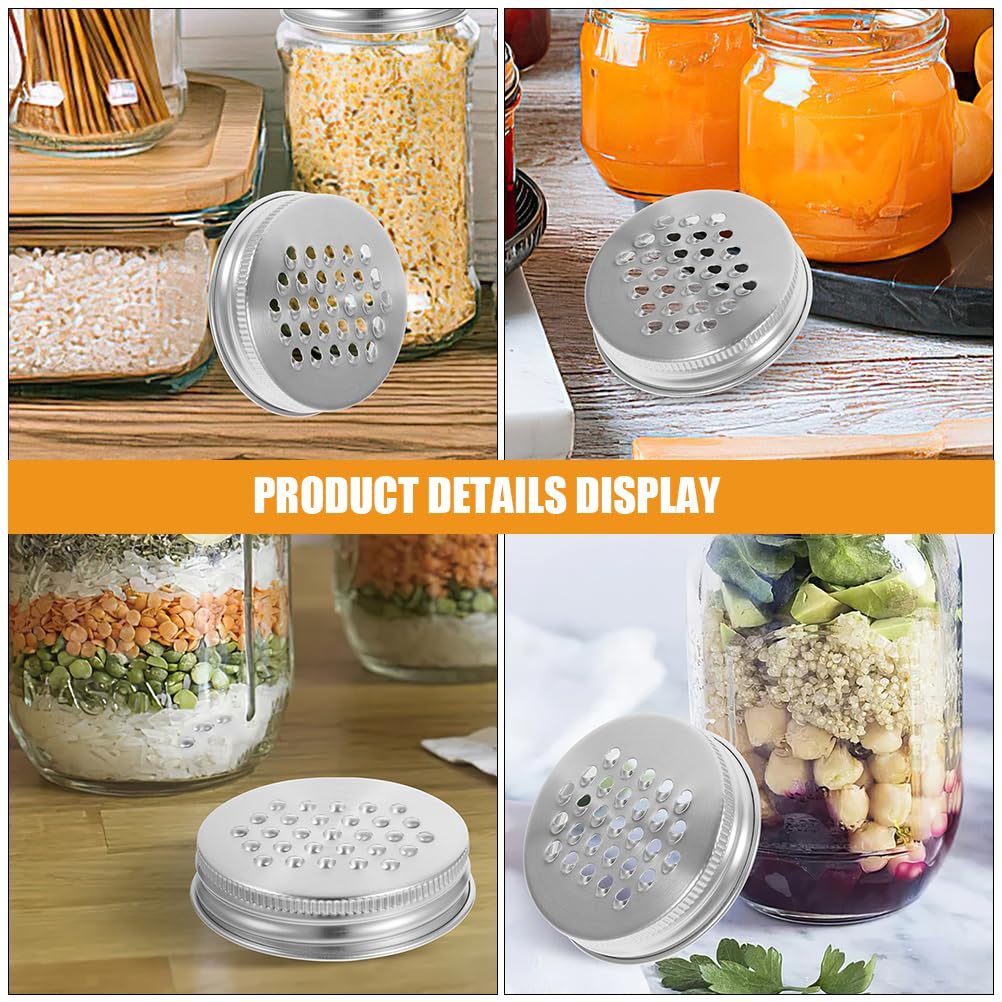 Mason Jar Grater Lid 2Pcs Mason Jar Lid Grater Set Mason Jar Cheese Grater Lid Mason Jar Shredder Lid Stainless Steel Grater Shredder Lid for Mason Jar Multipurpose Canning Lids